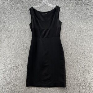 Alberta Ferretti Dress Womens 8 Black Classic Sleeveless Career Sheath LBD Italy